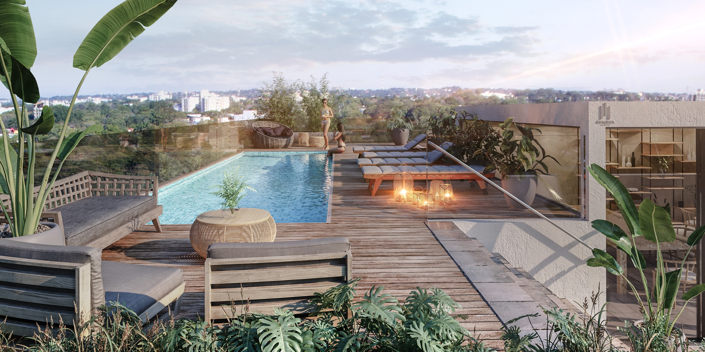 Piscina descubierta en Solarium